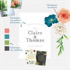 Save the date mariage floral et créatif. Composition de fleurs sur mesure.