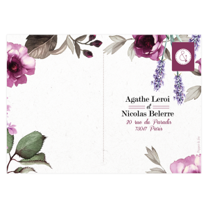 Carton réponse de mariage, fleurs de Provence, carte postale