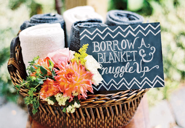 Panier de couvertures pour mariage