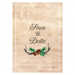 save the date mariage Bois, pigne de pin. mariage nature dans la forêt.