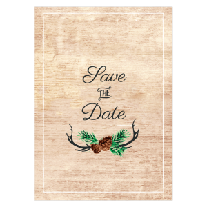 save the date mariage Bois, pigne de pin. mariage nature dans la forêt.