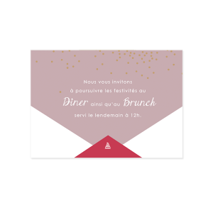 carton invitation repas de mariage losanges et confettis
