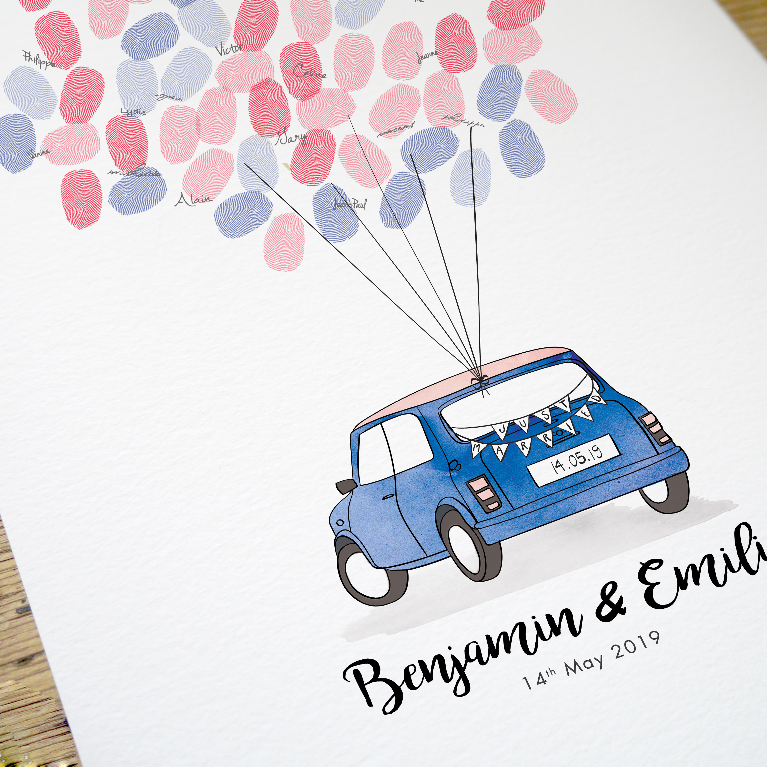 Livre D Or Poster Mariage Mini Cooper Personnalisee