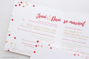 faire part mariage bilingue livret 4 pages franco hongrois.