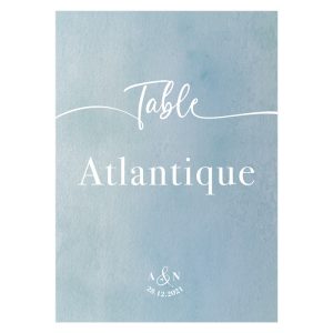 Nom de table carte imprimé pour décoration table mariage