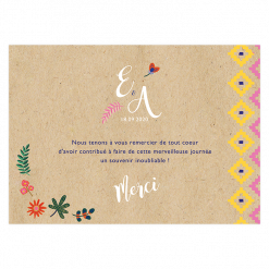 Carte Remerciements Mariage Exotique Et Tropical Motif Toucan