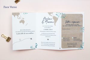 faire part mariage voyage carte du monde sous forme de passeport international
