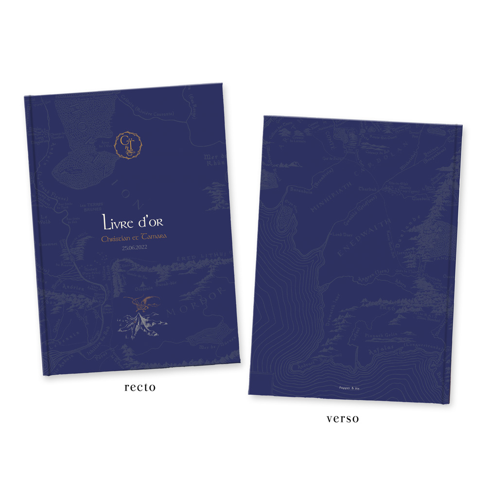 Livre d'or mariage Tolkien, couleurs personnalisée