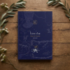 Livre d’or mariage bleu nuit inspiré Tolkien avec design élégant et romantique