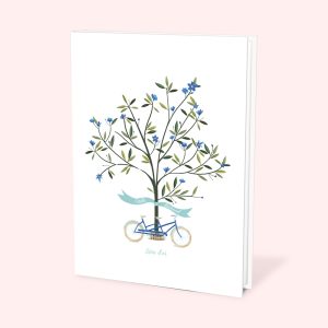 livre d'or mariage champêtre arbre tandem, olivier et vélo