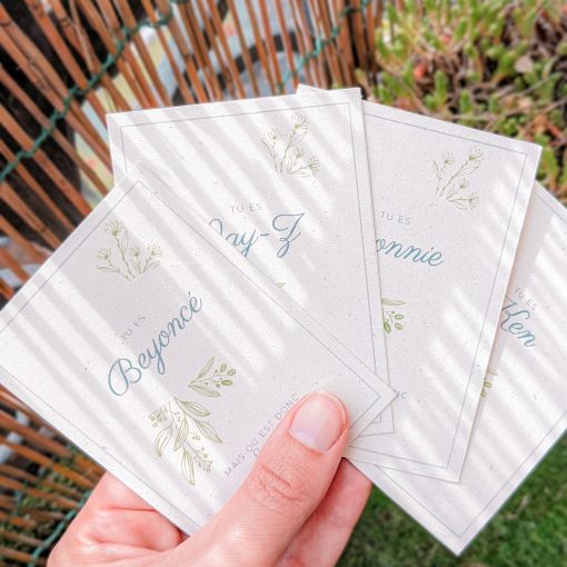 Jeu des binômes, cartes animation de mariage à imprimer.