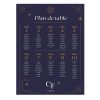 Poster plan de table mariage zodiac vintage assorti au faire-part Roue de la Chance avec illustrations célestes, constellations et design astrologique élégant.
